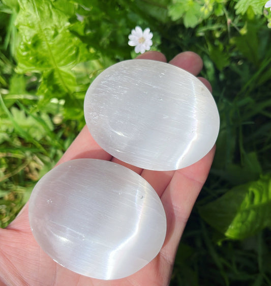 Introducing Our Latest Arrivals: Selenite Palmstones and Flower Incense - Shiny Crystals