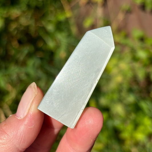 Flashy Silky Sage Garnierite - Green Moonstone Point