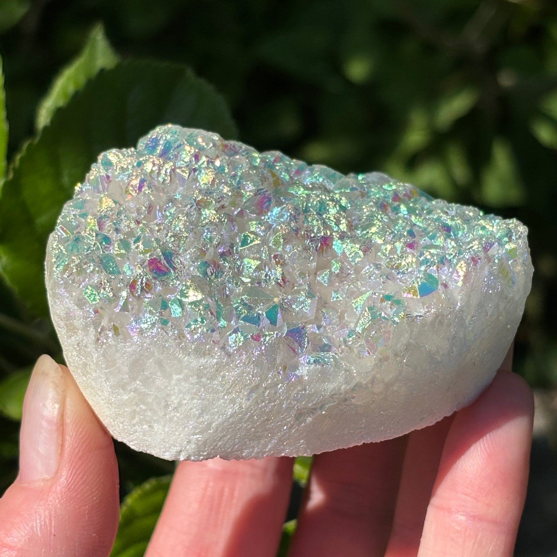 Angel Aura Quartz Cluster Heart | D - Shiny Crystals