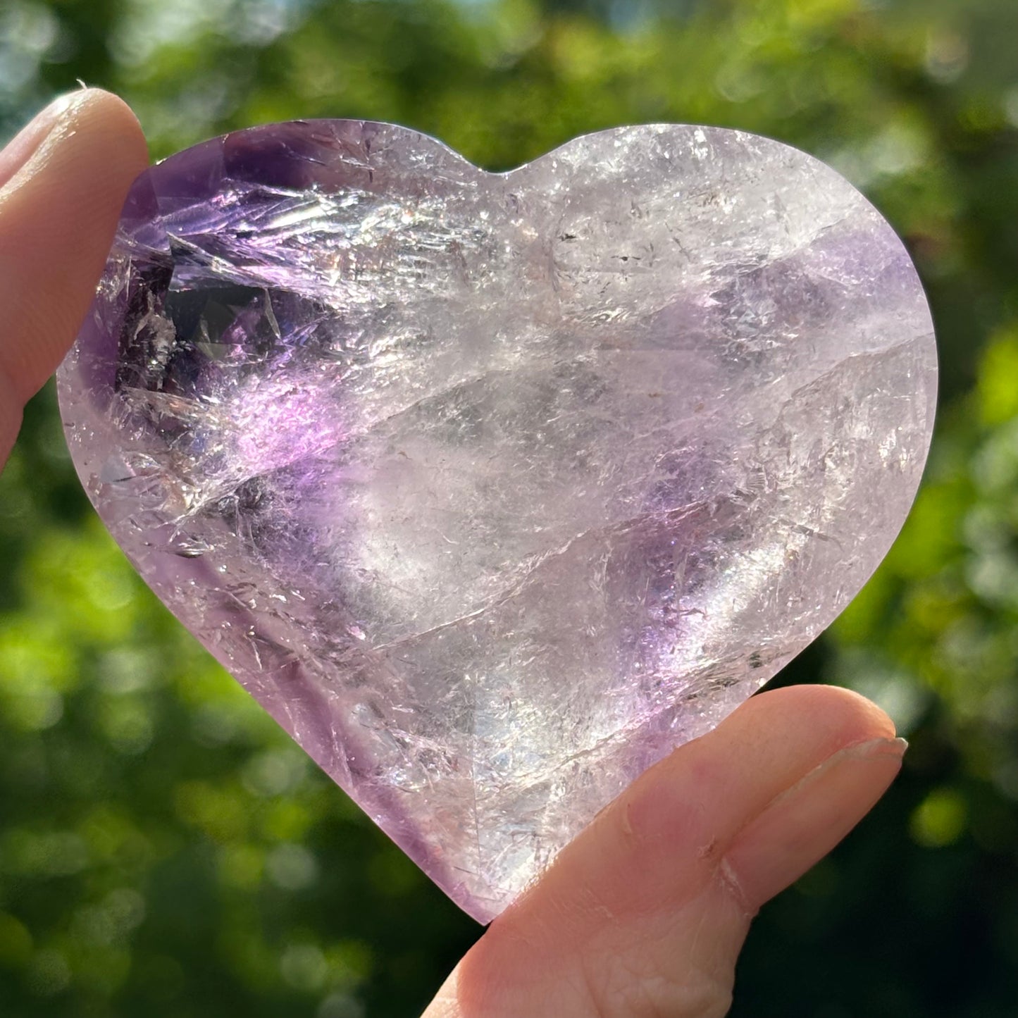 Faceted Amethyst Heart - Shiny Crystals