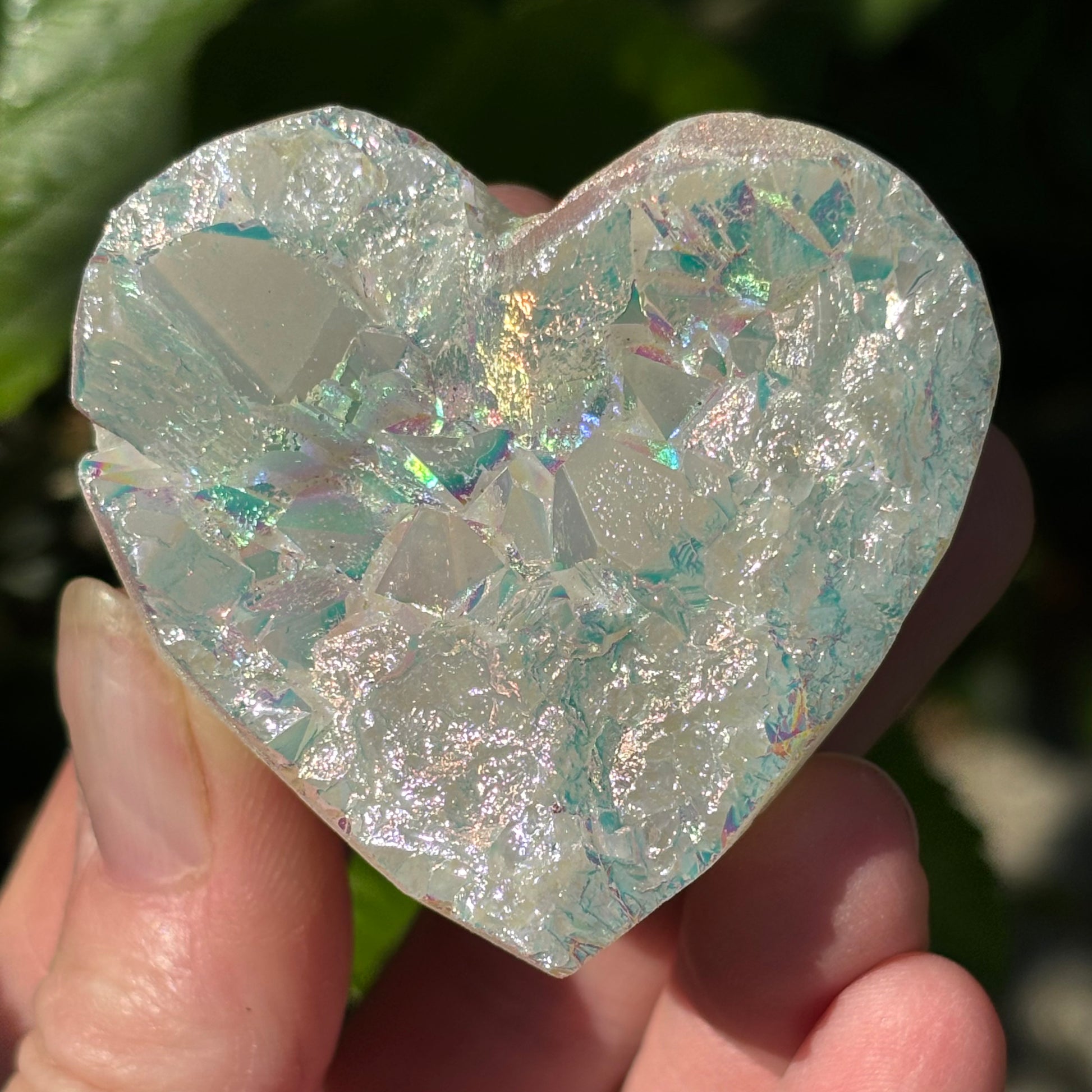 Angel Aura Quartz Cluster Heart | C - Shiny Crystals