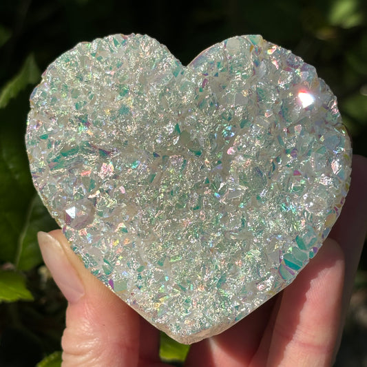 Angel Aura Quartz Cluster Heart | D - Shiny Crystals