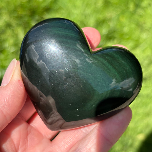 Rainbow Obsidian Puffy Heart | D