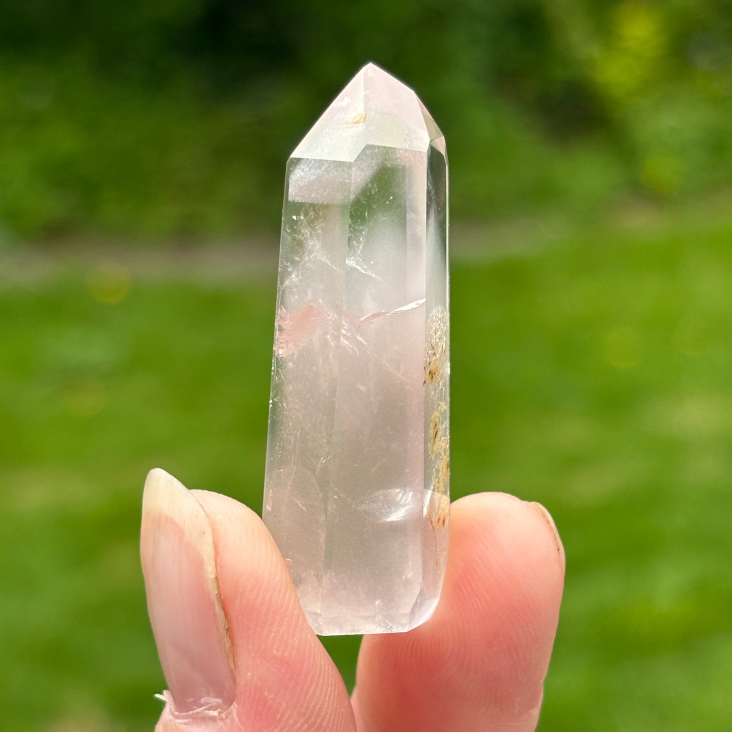 Baby Pink Lithium Quartz Point | M - Shiny Crystals