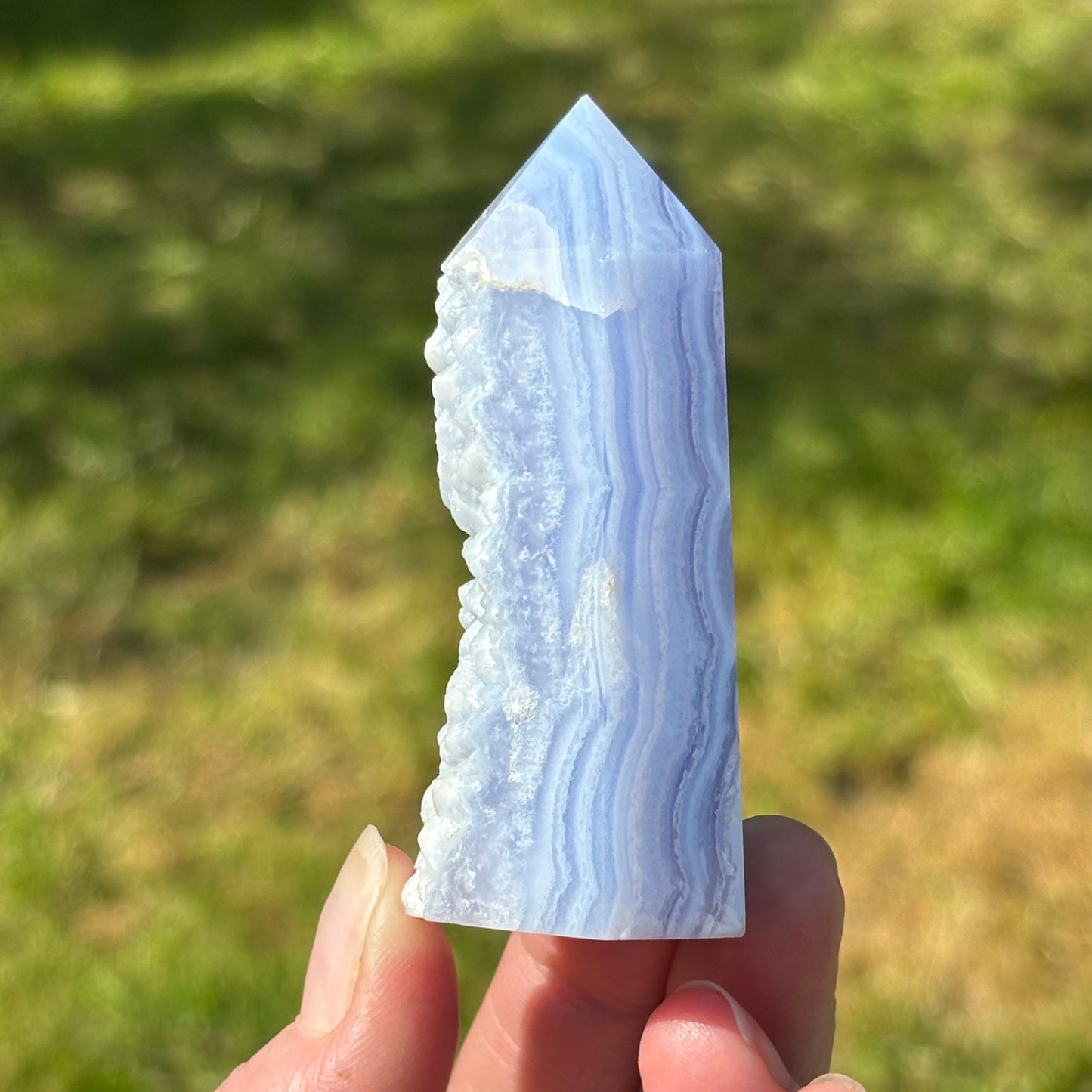 Blue Lace Agate Tower Point | B - Shiny Crystals