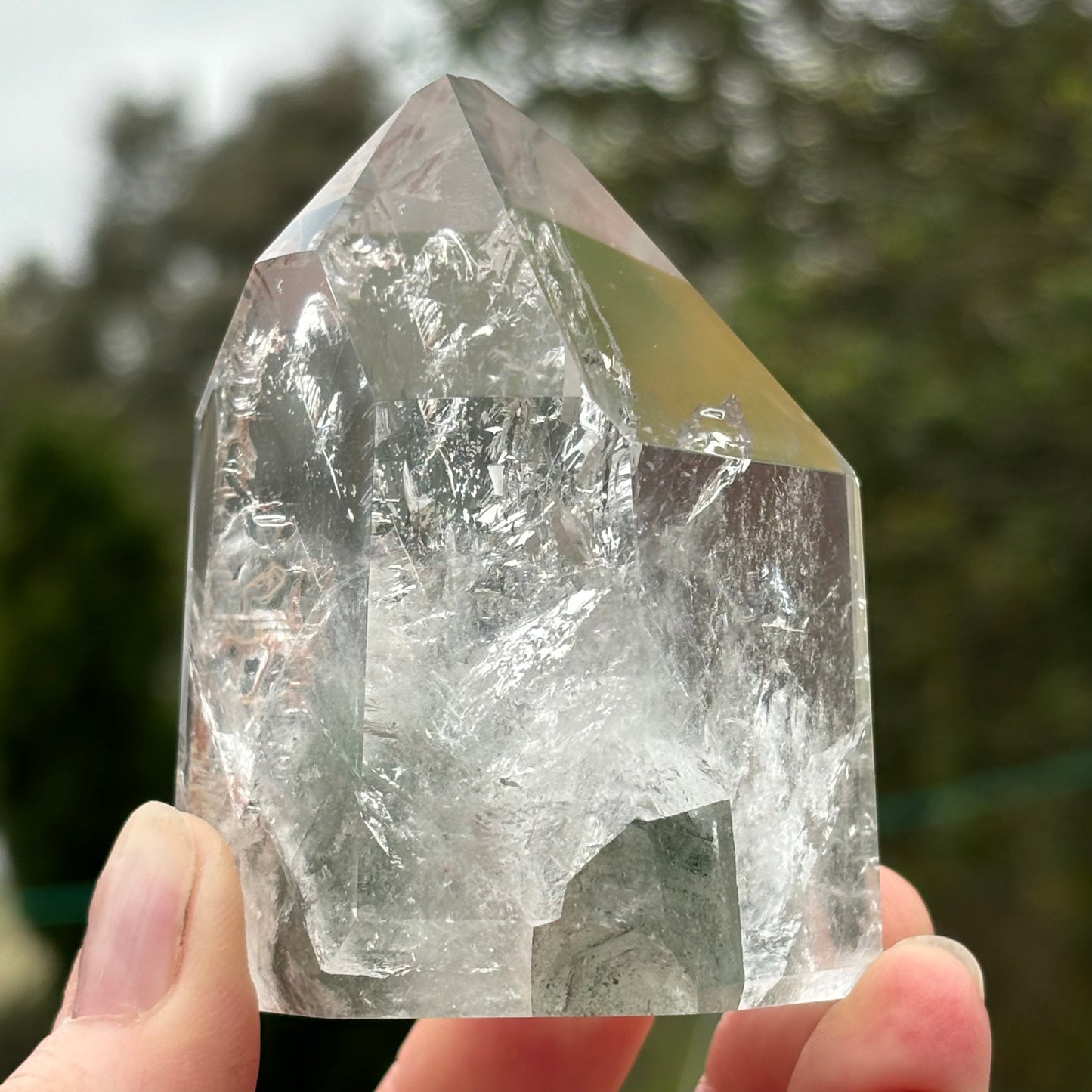 Lodolite - Garden Quartz Point with Phantoms | A - Shiny Crystals