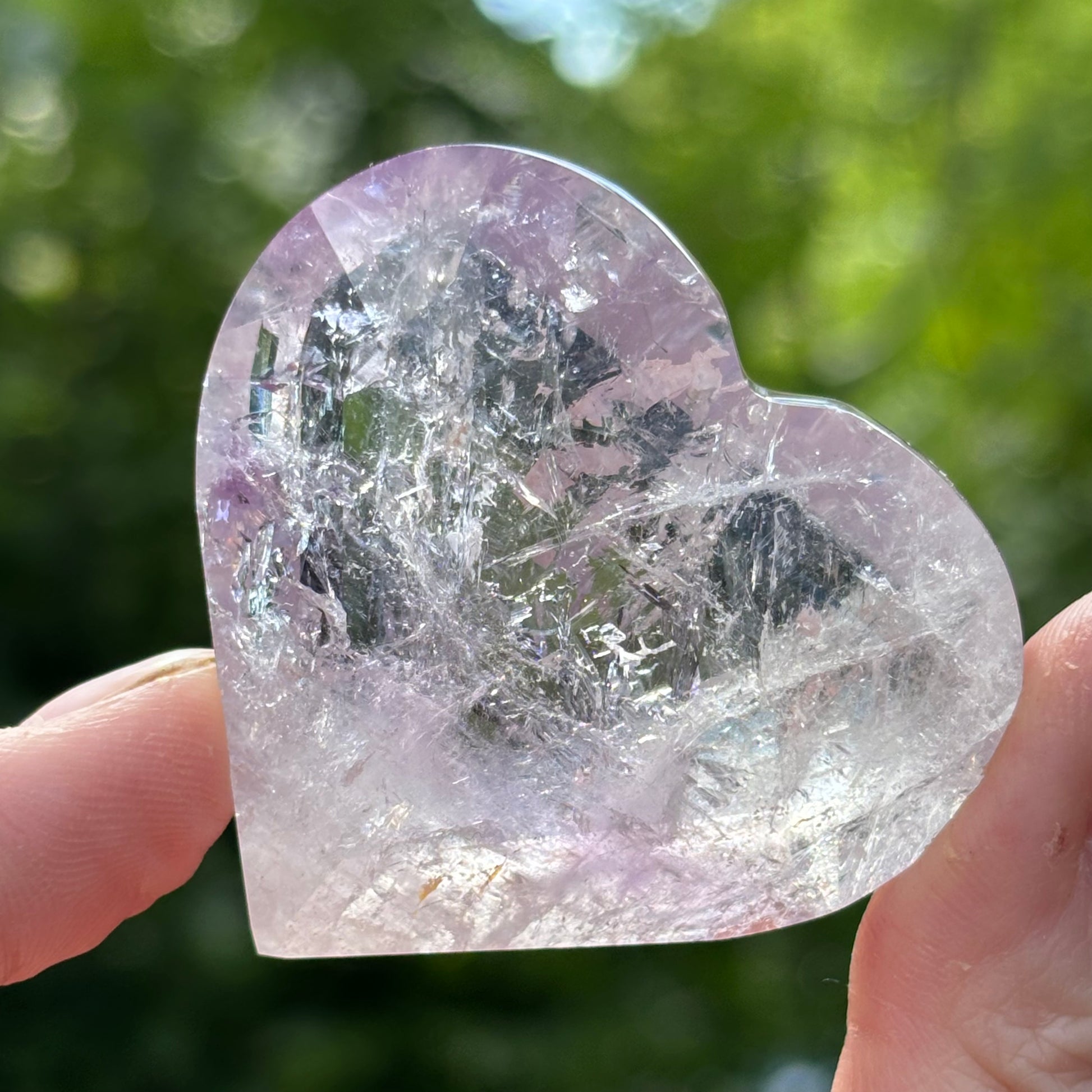 Faceted Amethyst Heart - Shiny Crystals