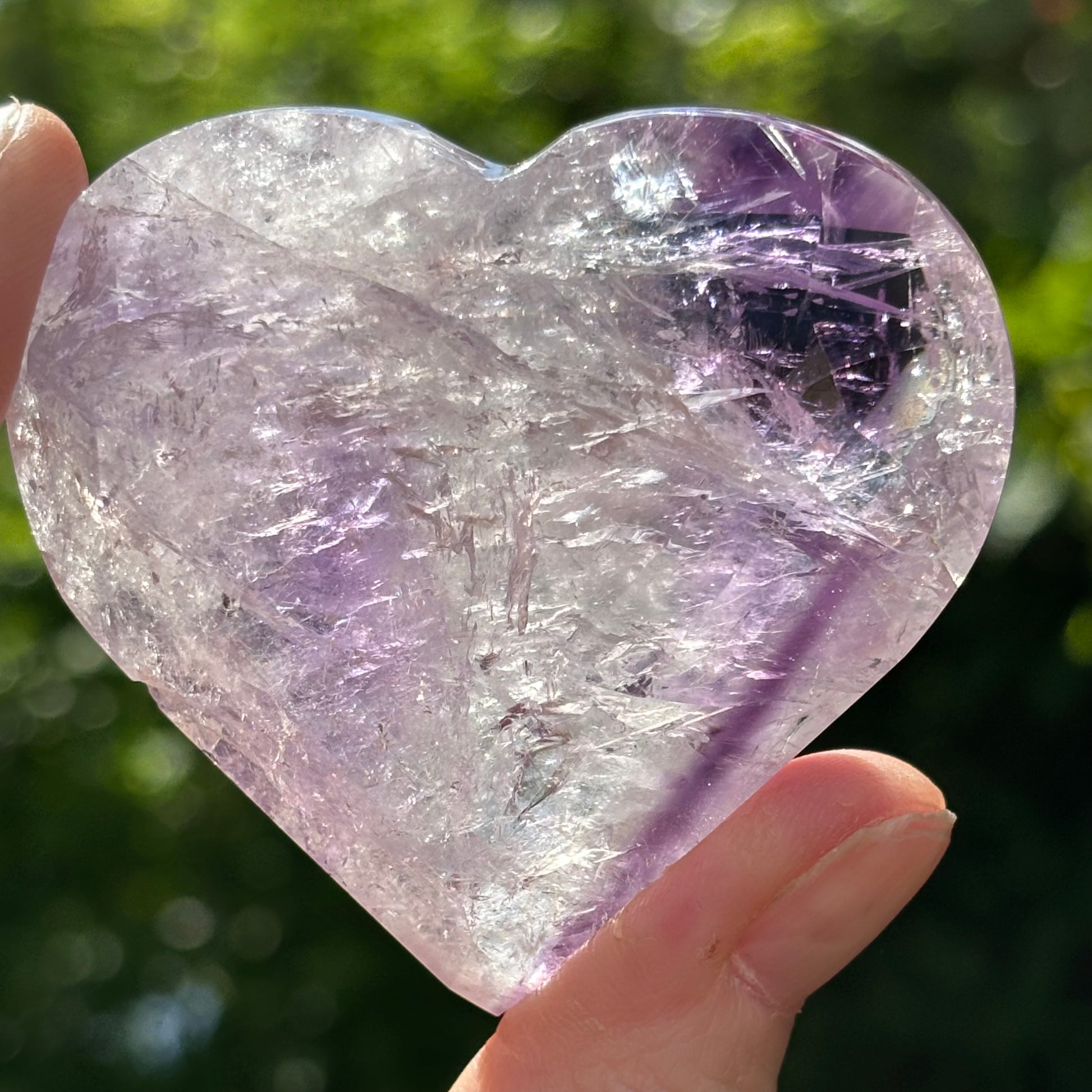 Faceted Amethyst Heart - Shiny Crystals