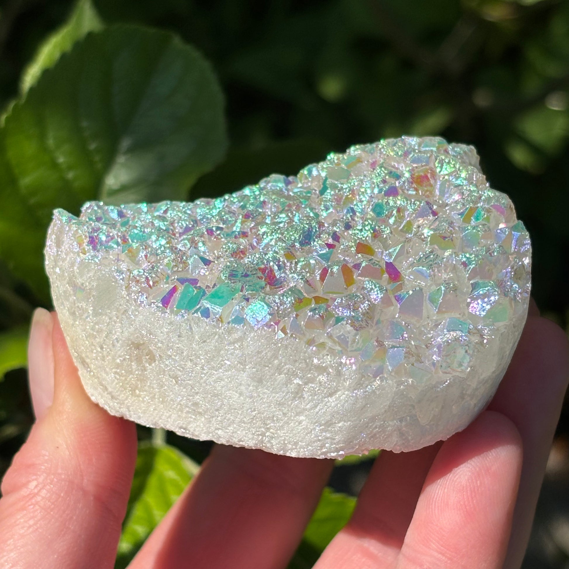 Angel Aura Quartz Cluster Heart | D - Shiny Crystals