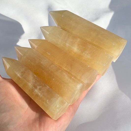 Honey Calcite Point Tower