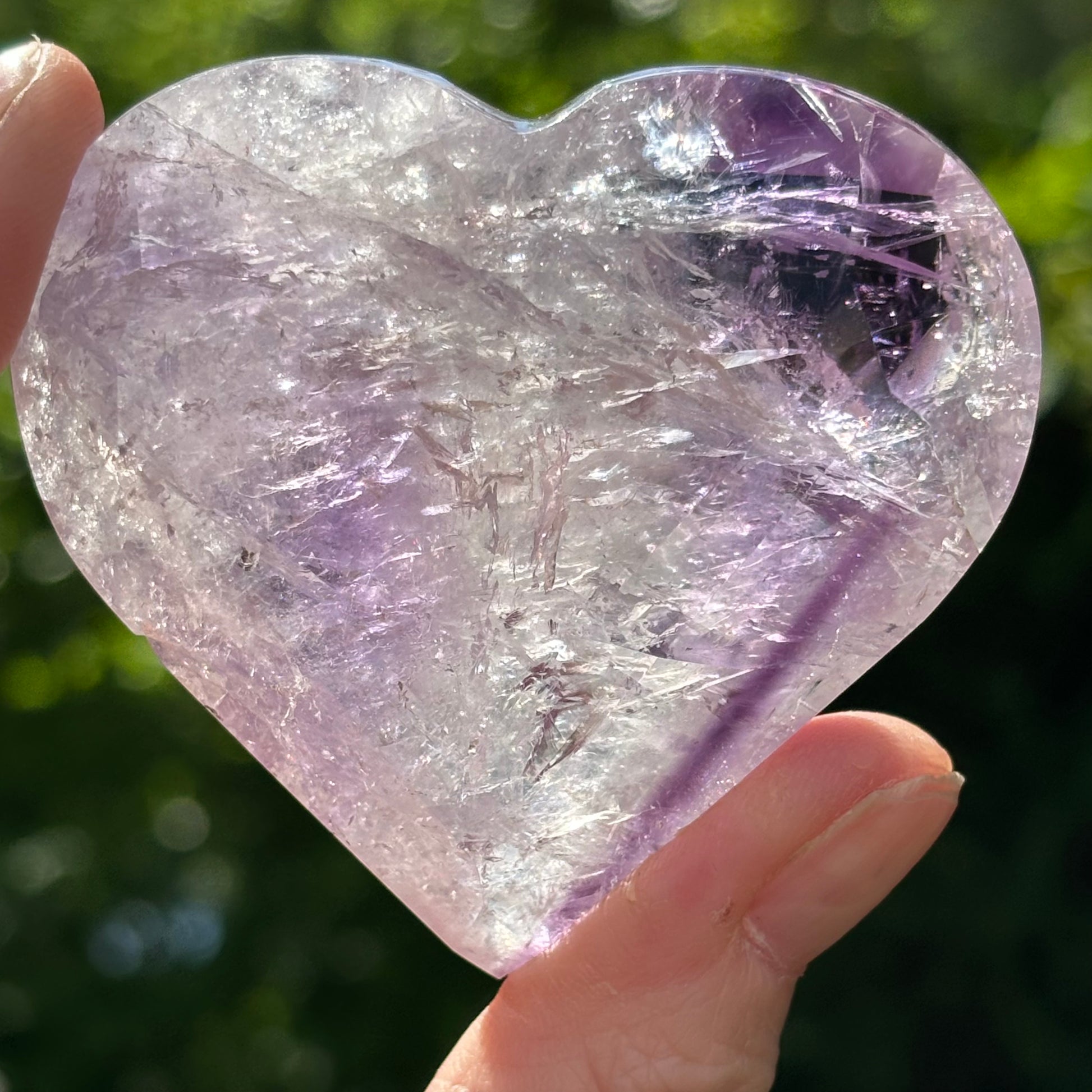 Faceted Amethyst Heart - Shiny Crystals