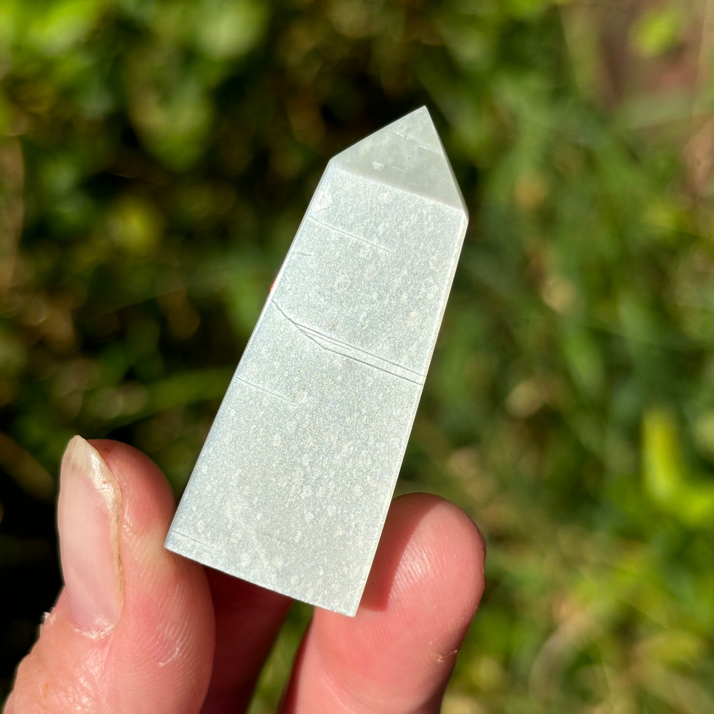 Flashy Silky Sage Garnierite - Green Moonstone Point #2