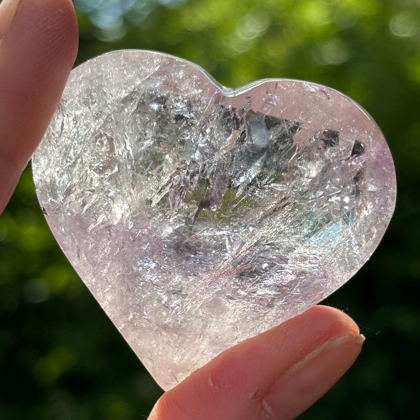 Faceted Amethyst Heart - Shiny Crystals