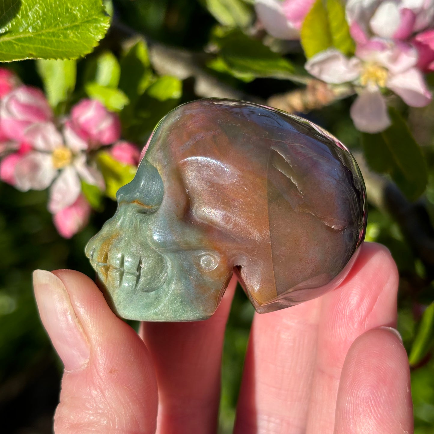 Polychrome Jasper Skull - Shiny Crystals