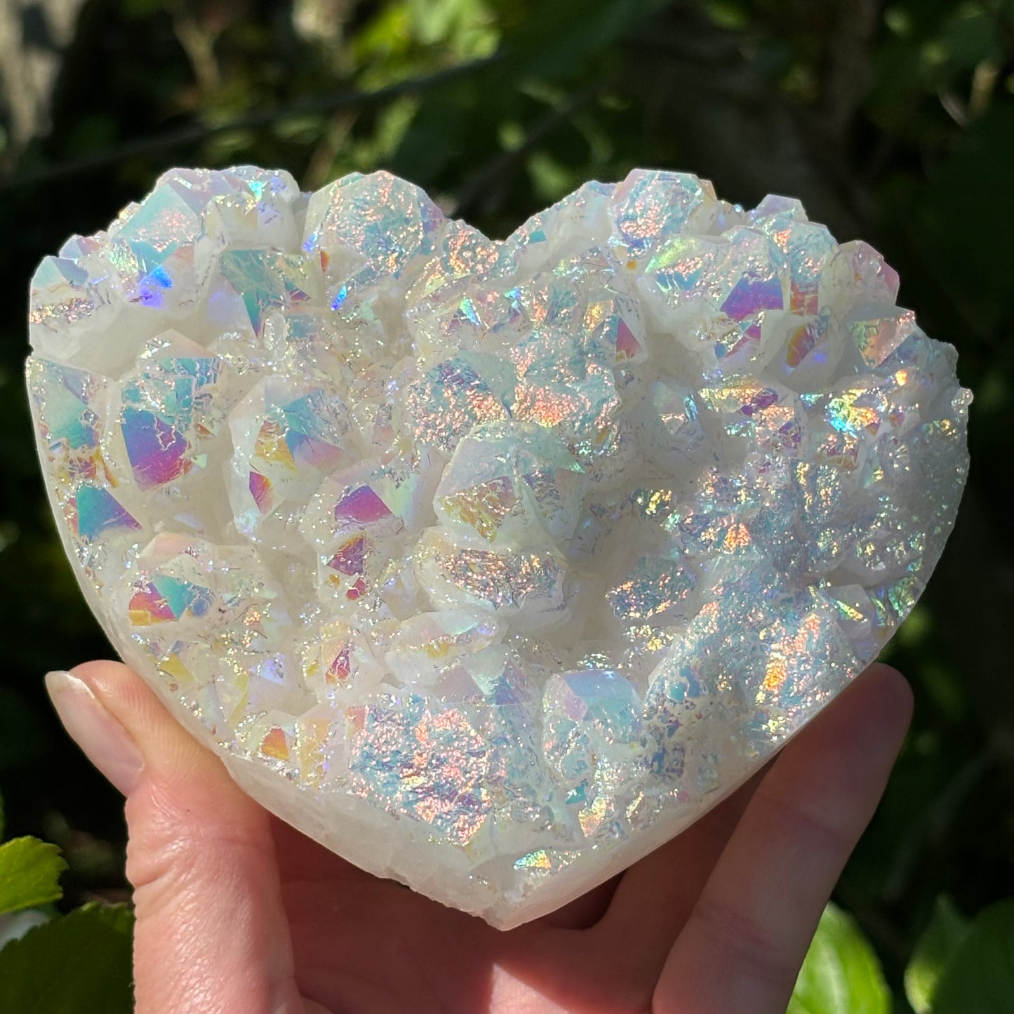 Large Angel Aura Quartz Cluster Heart | A - Shiny Crystals