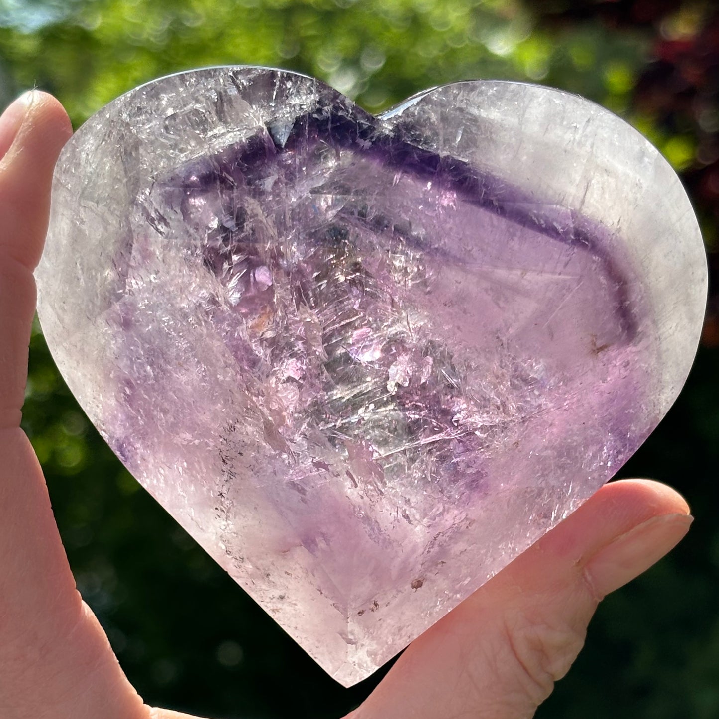 Large Faceted Amethyst Heart - Shiny Crystals