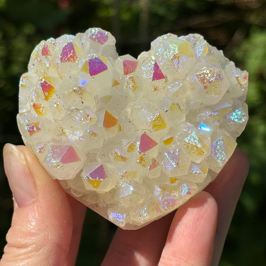 Angel Aura Quartz Cluster Heart | B - Shiny Crystals