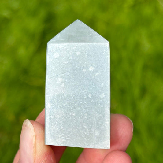 Flashy Silky Sage Garnierite - Green Moonstone Point #2