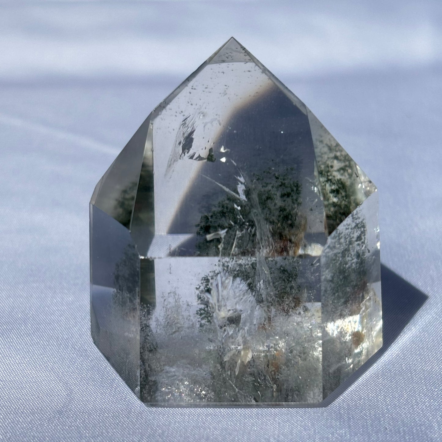 Green Phantom Chlorite Quartz Point | E