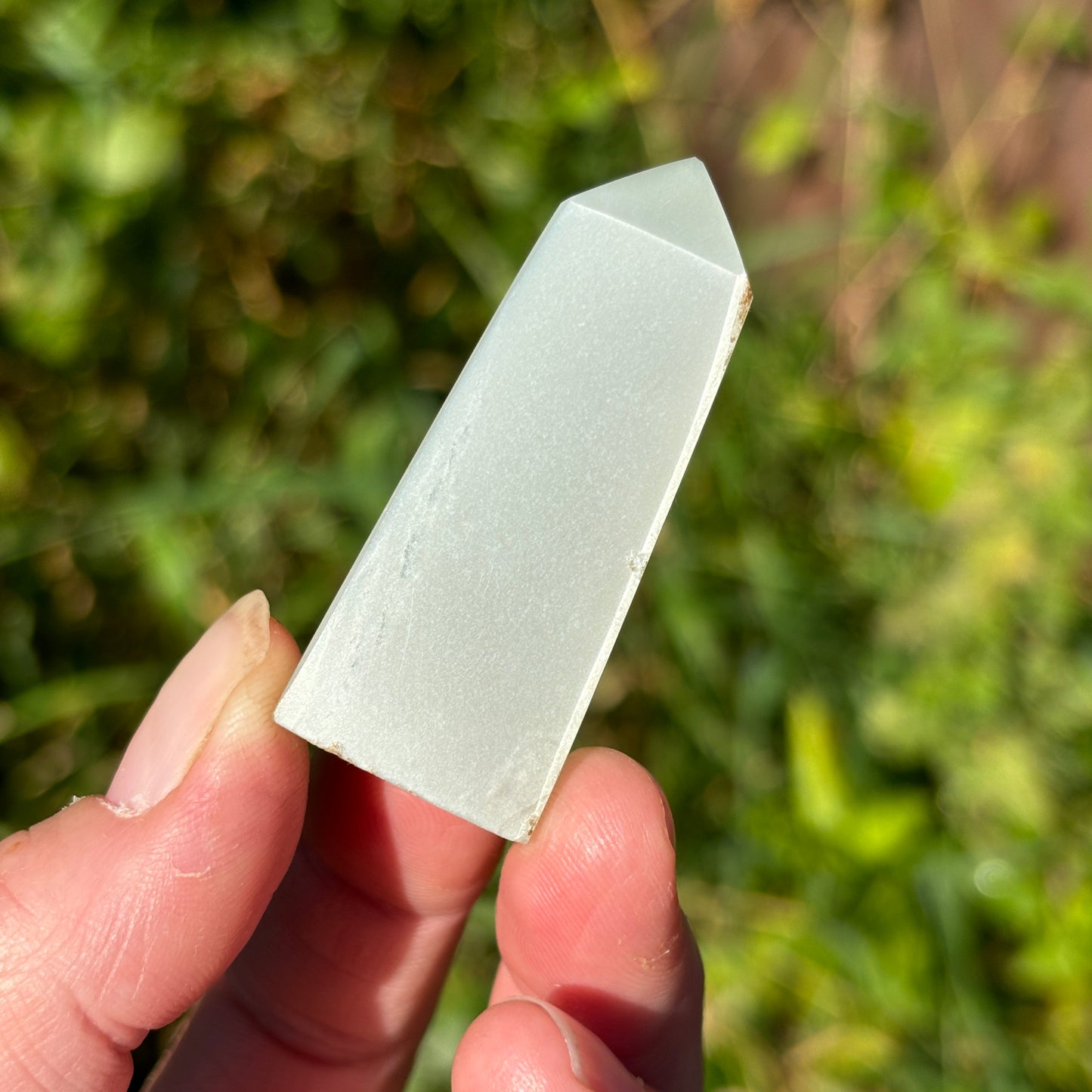 Flashy Silky Sage Garnierite - Green Moonstone Point