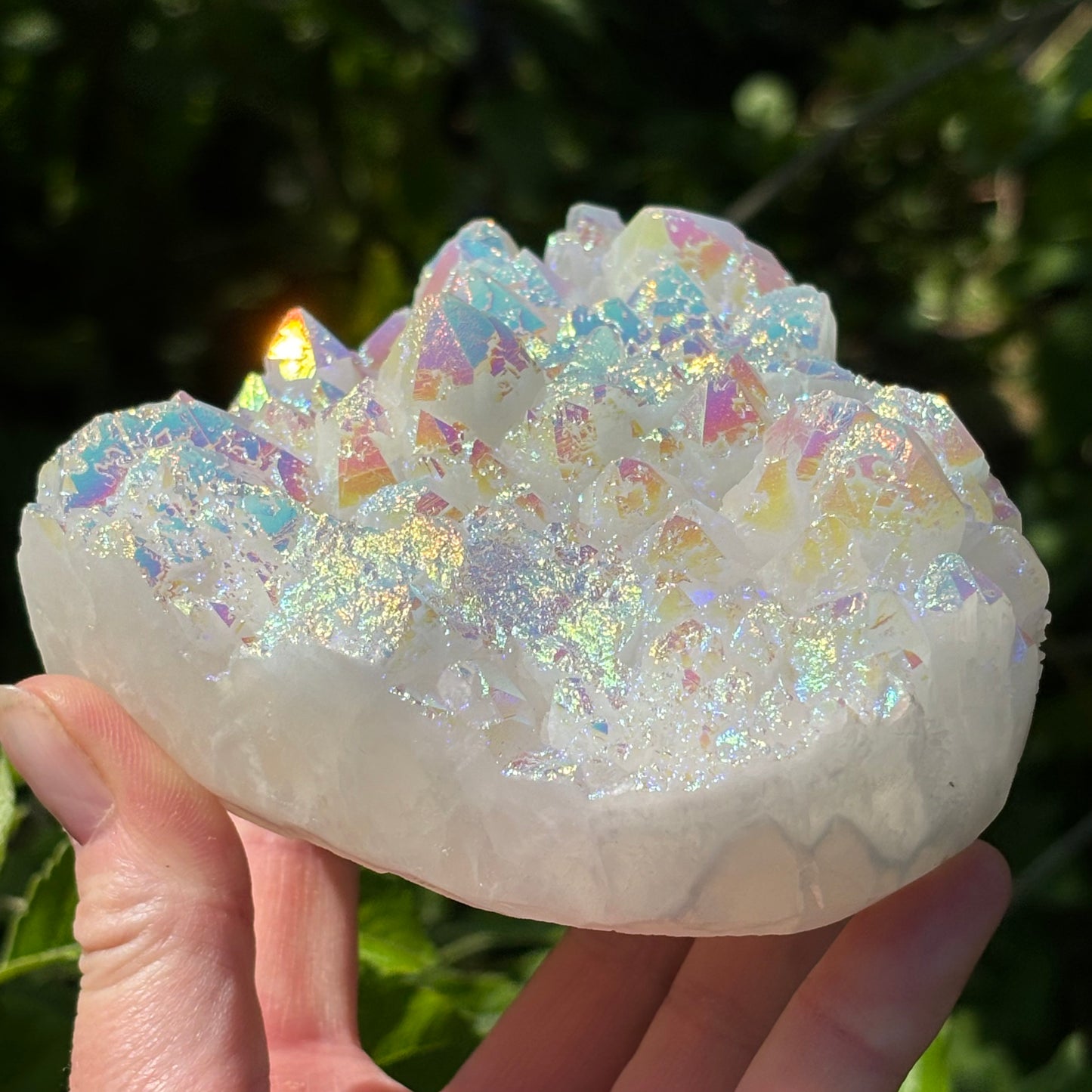 Large Angel Aura Quartz Cluster Heart | A - Shiny Crystals