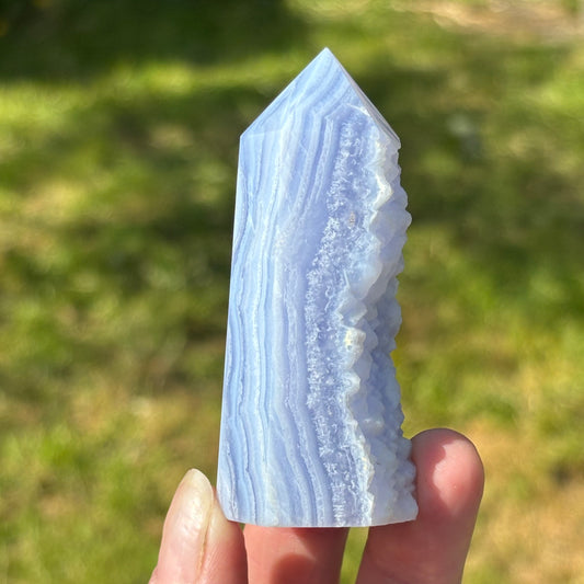 Blue Lace Agate Tower Point | B - Shiny Crystals