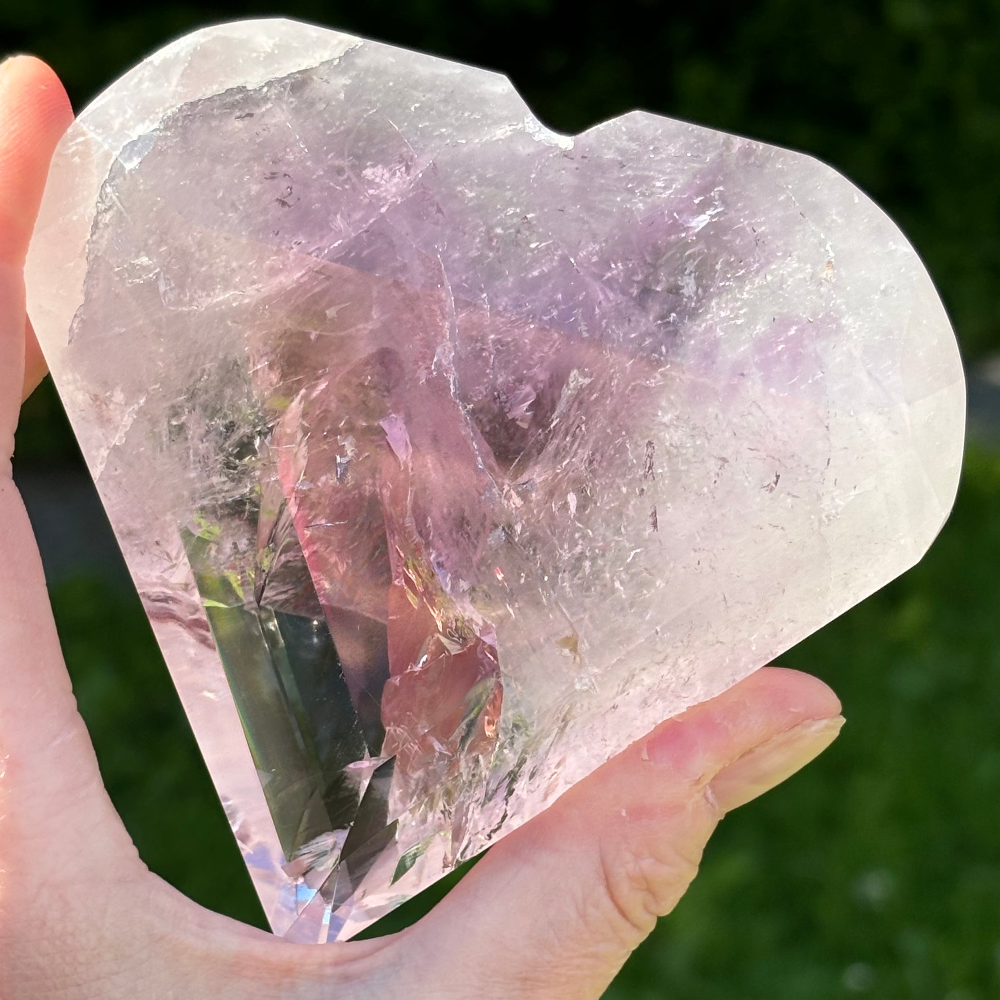 Large Faceted Amethyst Heart #1 - Shiny Crystals