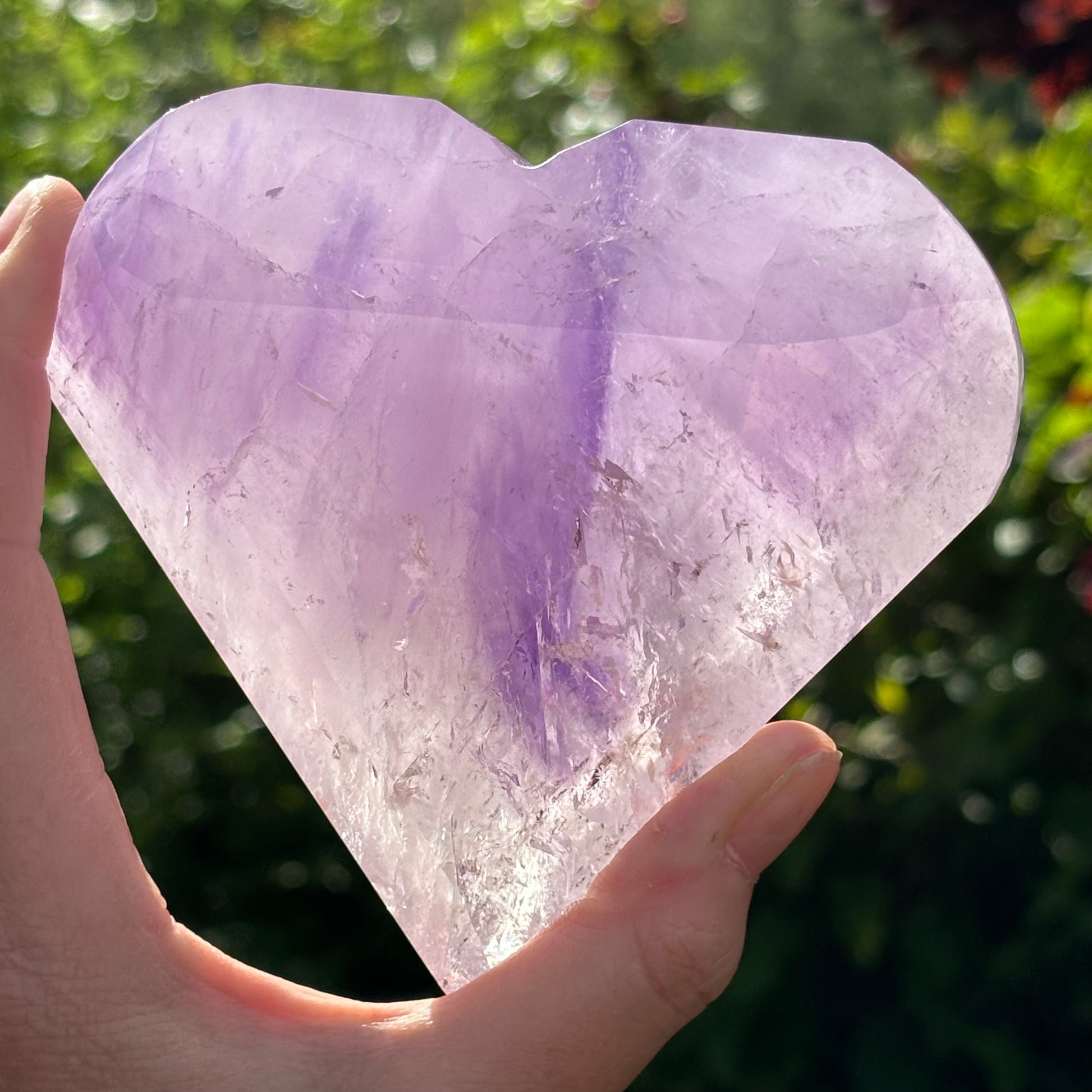 Faceted Amethyst Heart - Shiny Crystals