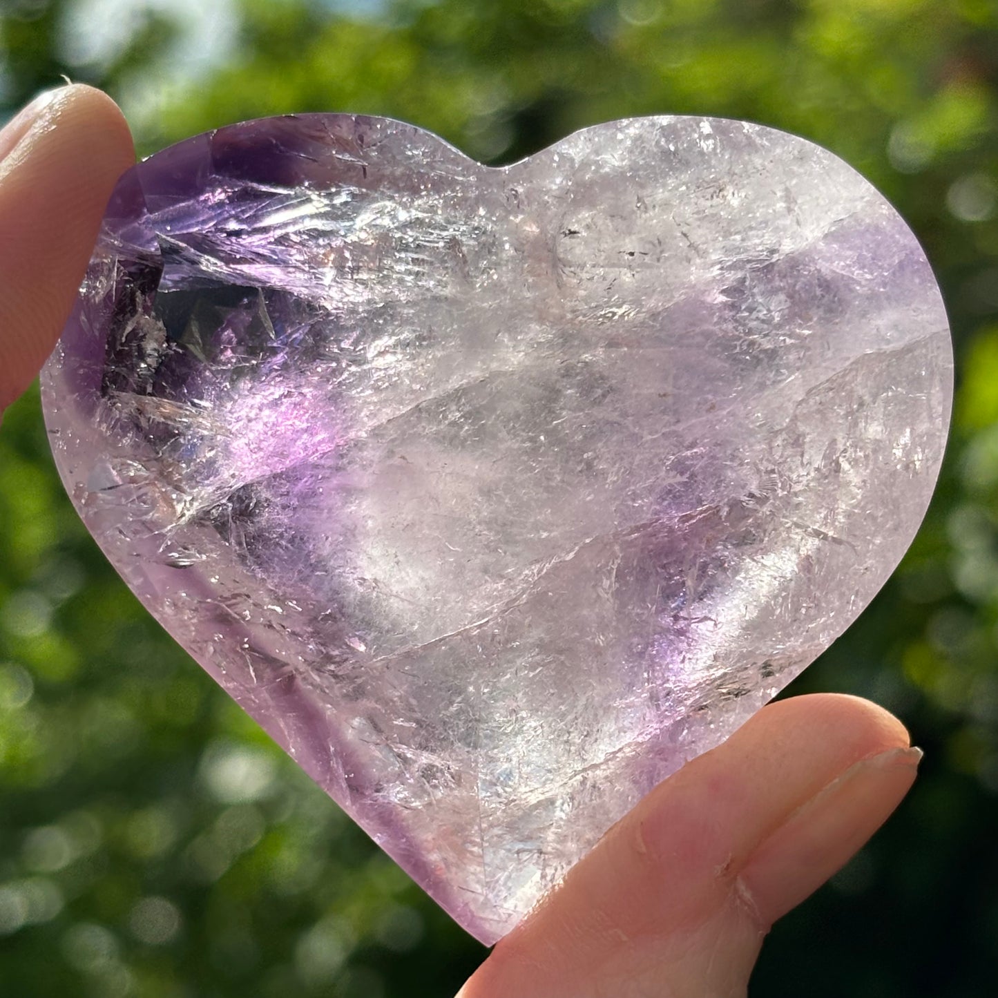 Faceted Amethyst Heart - Shiny Crystals