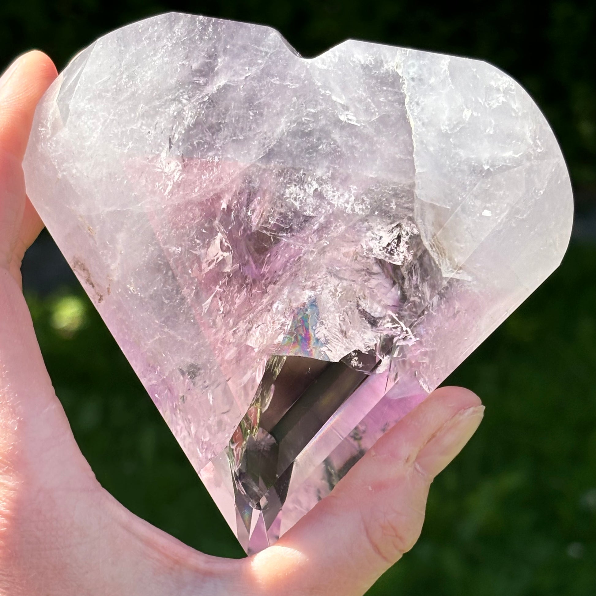 Large Faceted Amethyst Heart #1 - Shiny Crystals