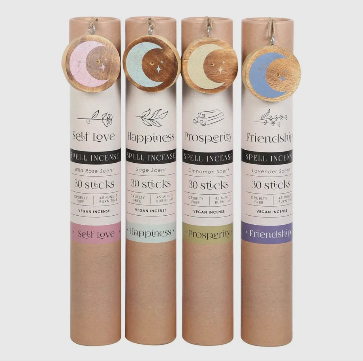 Herbal Spell Incense Sticks Pack (& Holder) - Shiny Crystals