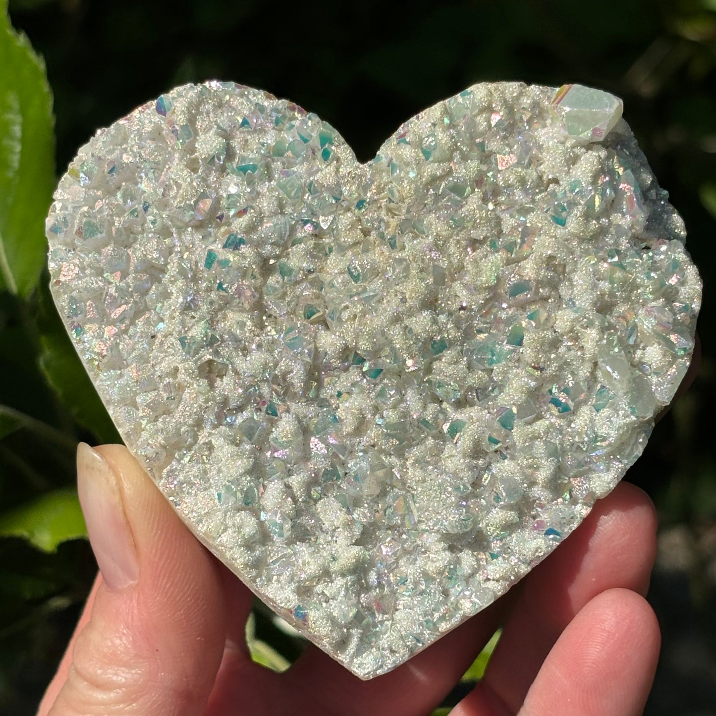 Angel Aura Quartz Cluster Heart | E - Shiny Crystals