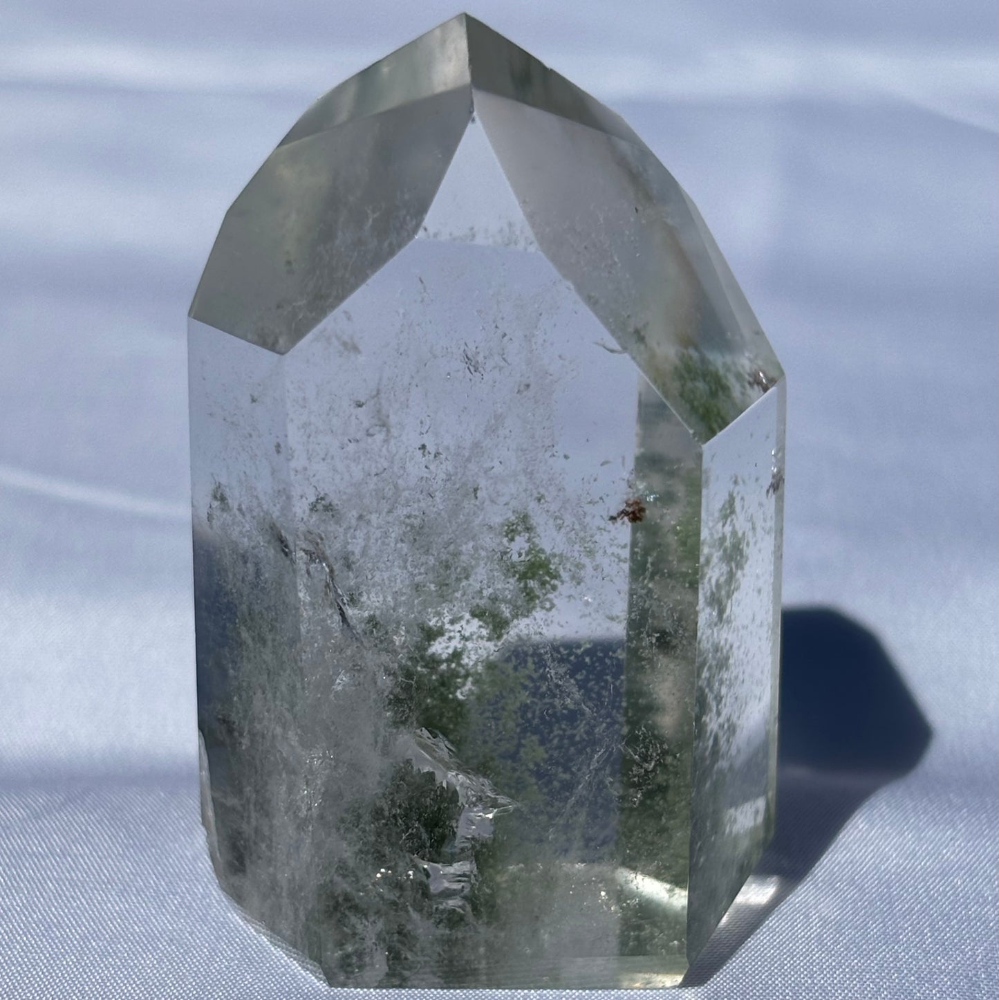 Green Phantom Chlorite Quartz Point | F