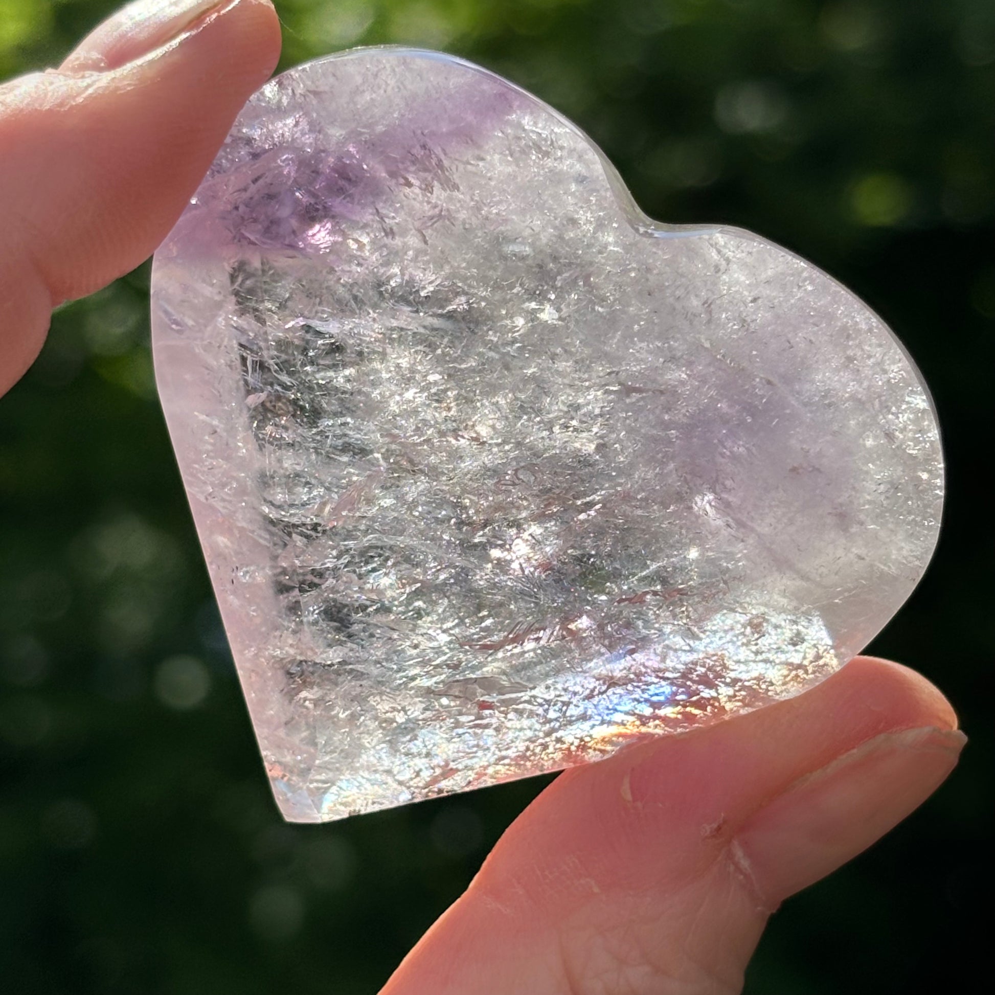 Faceted Amethyst Heart - Shiny Crystals