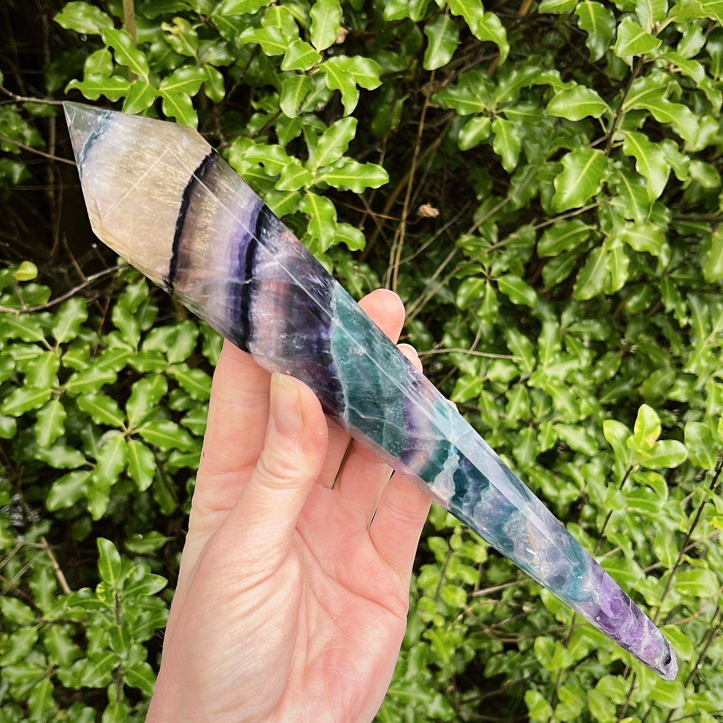 Large Rainbow Fluorite Sceptre Point | A - Shiny Crystals