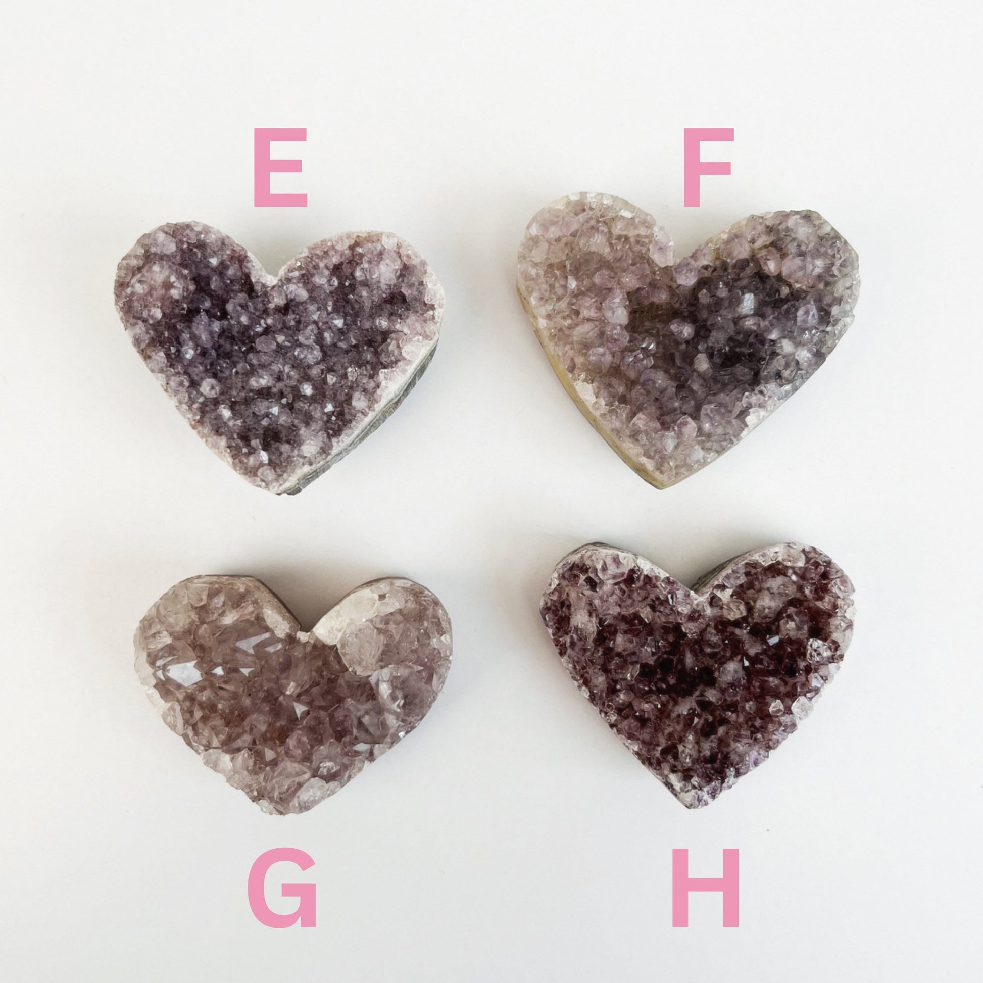 Amethyst Cluster Heart | E - H - Shiny Crystals