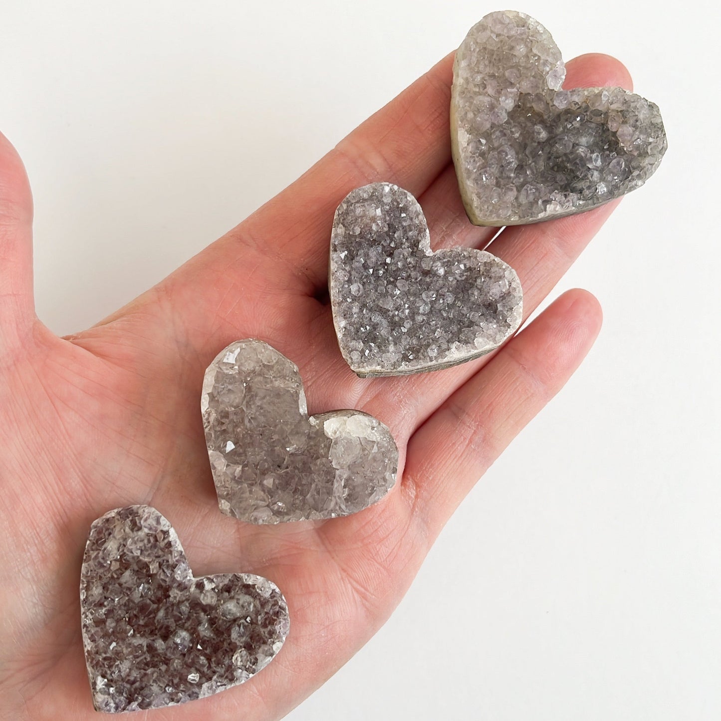 Amethyst Cluster Heart | E - H - Shiny Crystals