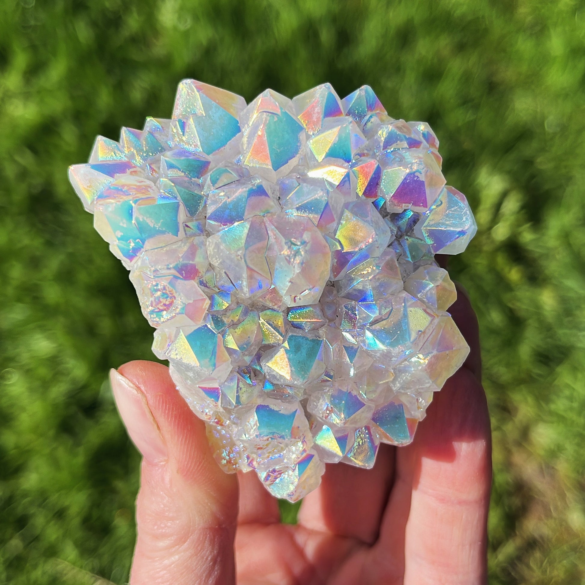 Angel Aura Quartz Cluster | B - Shiny Crystals