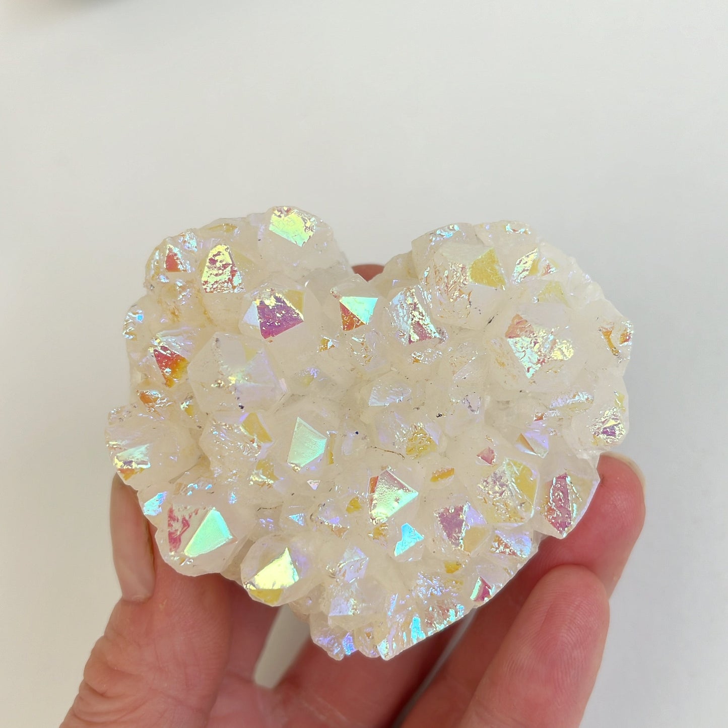 Angel Aura Quartz Cluster Heart | B - Shiny Crystals