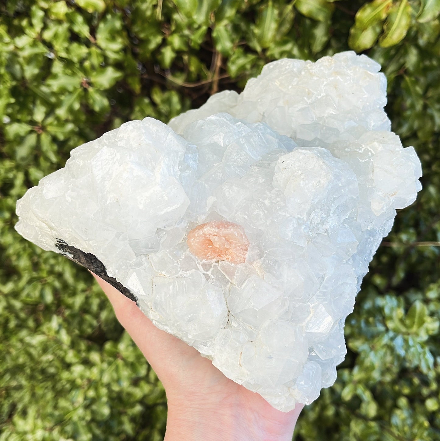 Apophyllite with Peach Stilbite - Shiny Crystals