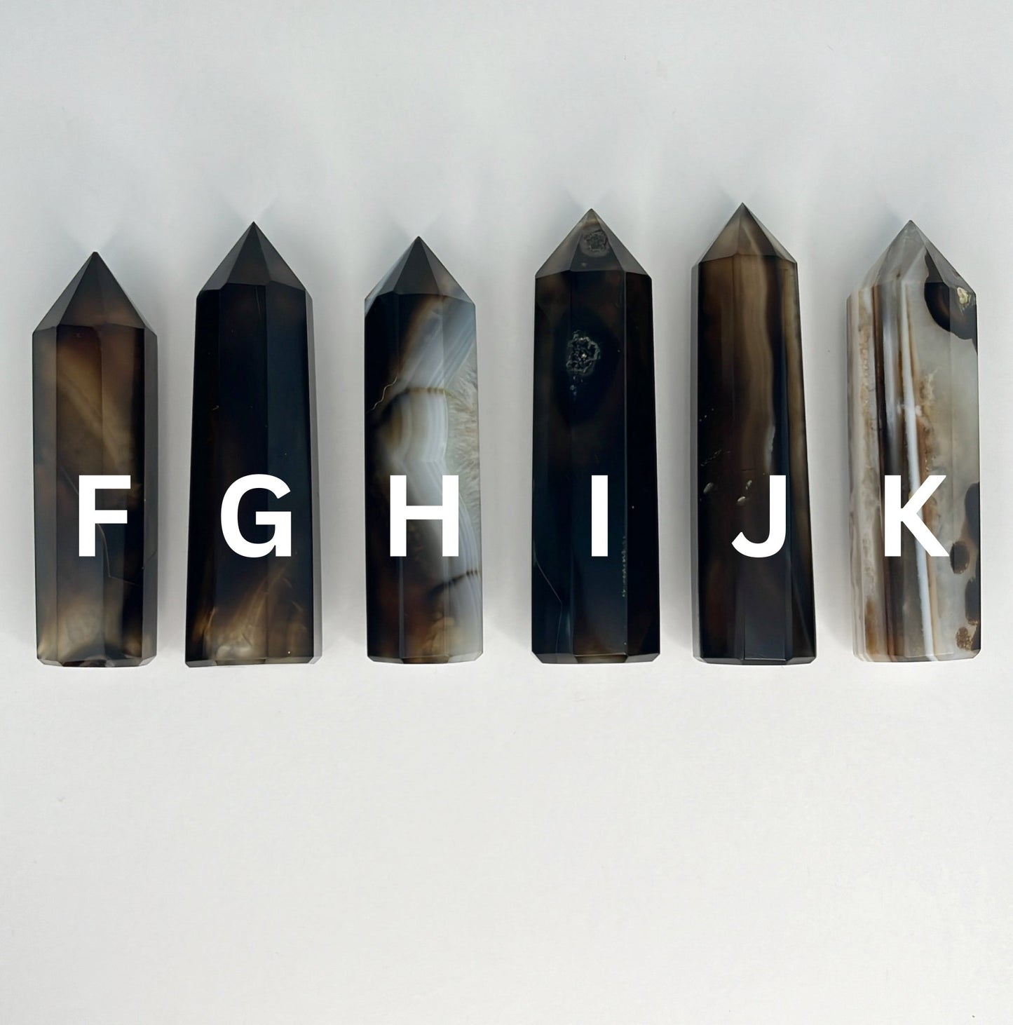 Black Agate Point | F - K - Shiny Crystals