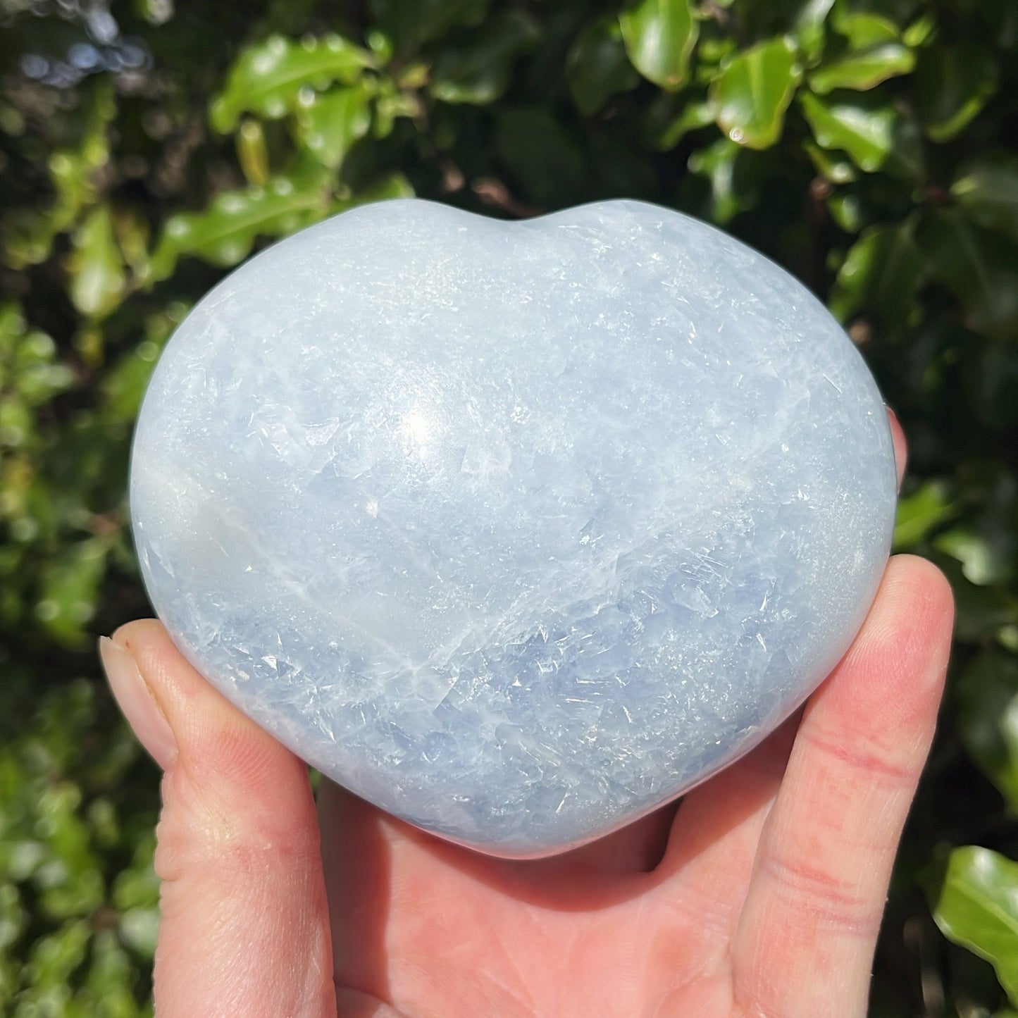 Blue Calcite Heart - Shiny Crystals