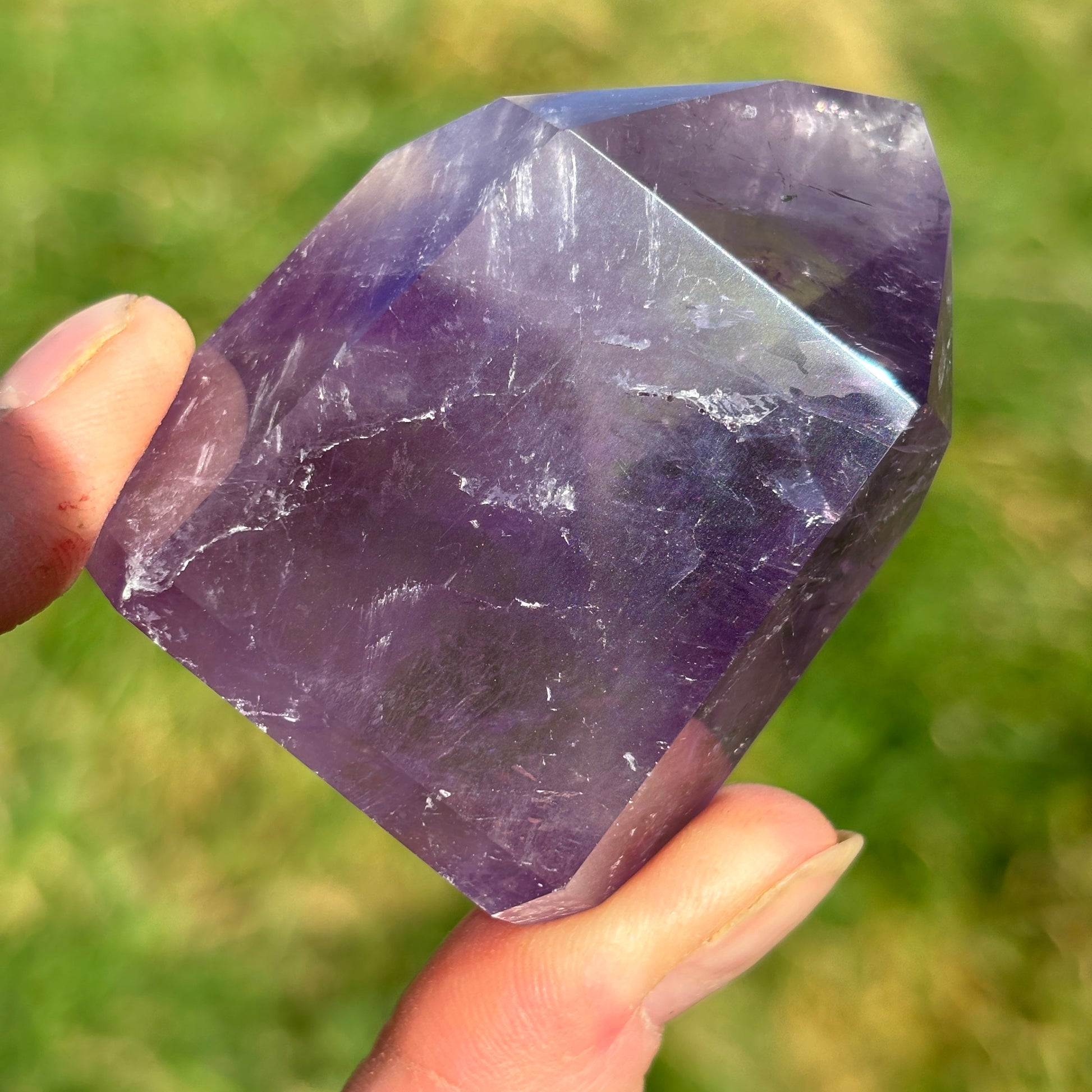 Brazilian Phantom Amethyst Point 136g - Shiny Crystals