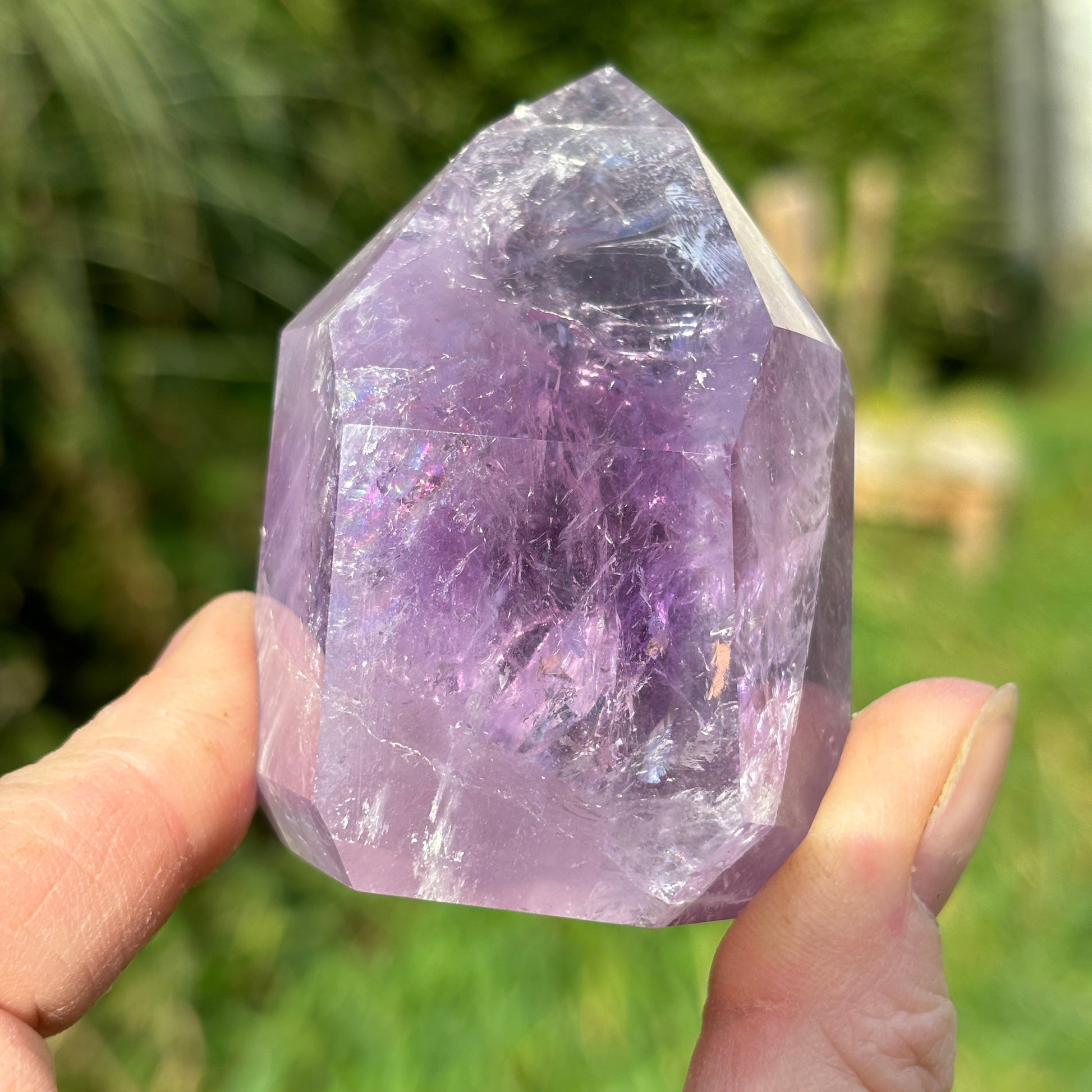 Brazilian Phantom Amethyst Point 188g - Shiny Crystals