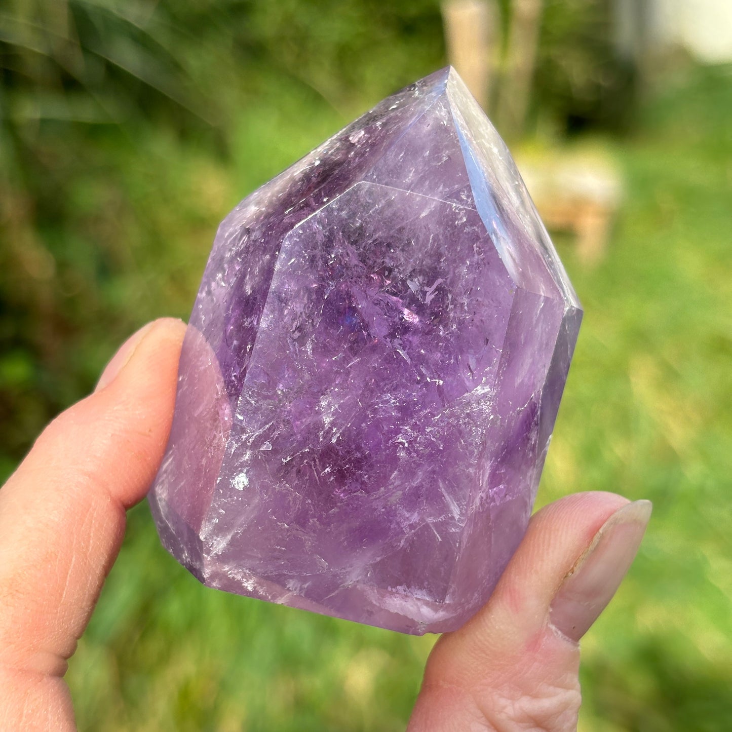 Brazilian Phantom Amethyst Point 188g - Shiny Crystals