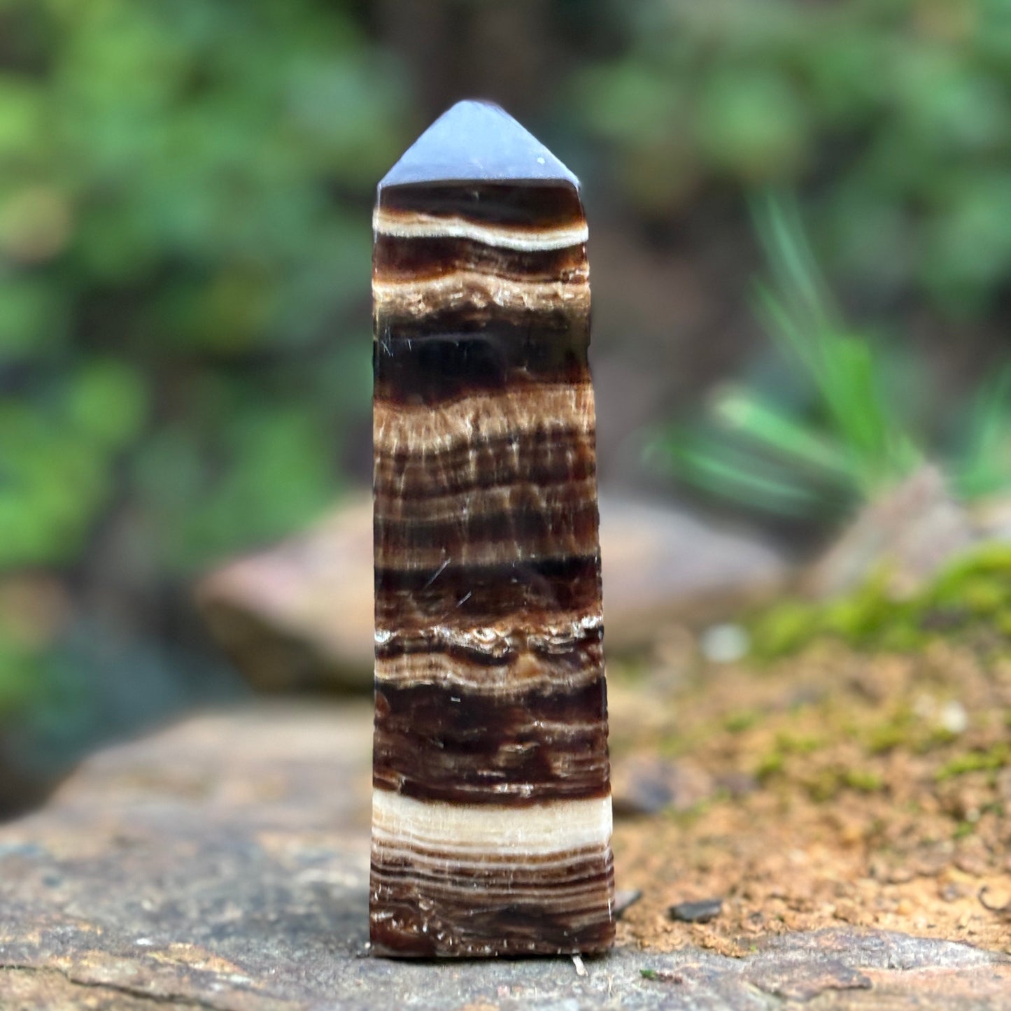 Chocolate Calcite Obelisk Tower | A - Shiny Crystals