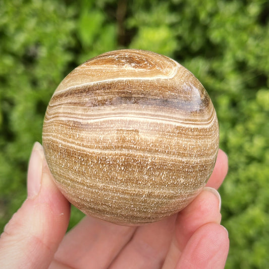 Chocolate Calcite Sphere | D - Shiny Crystals