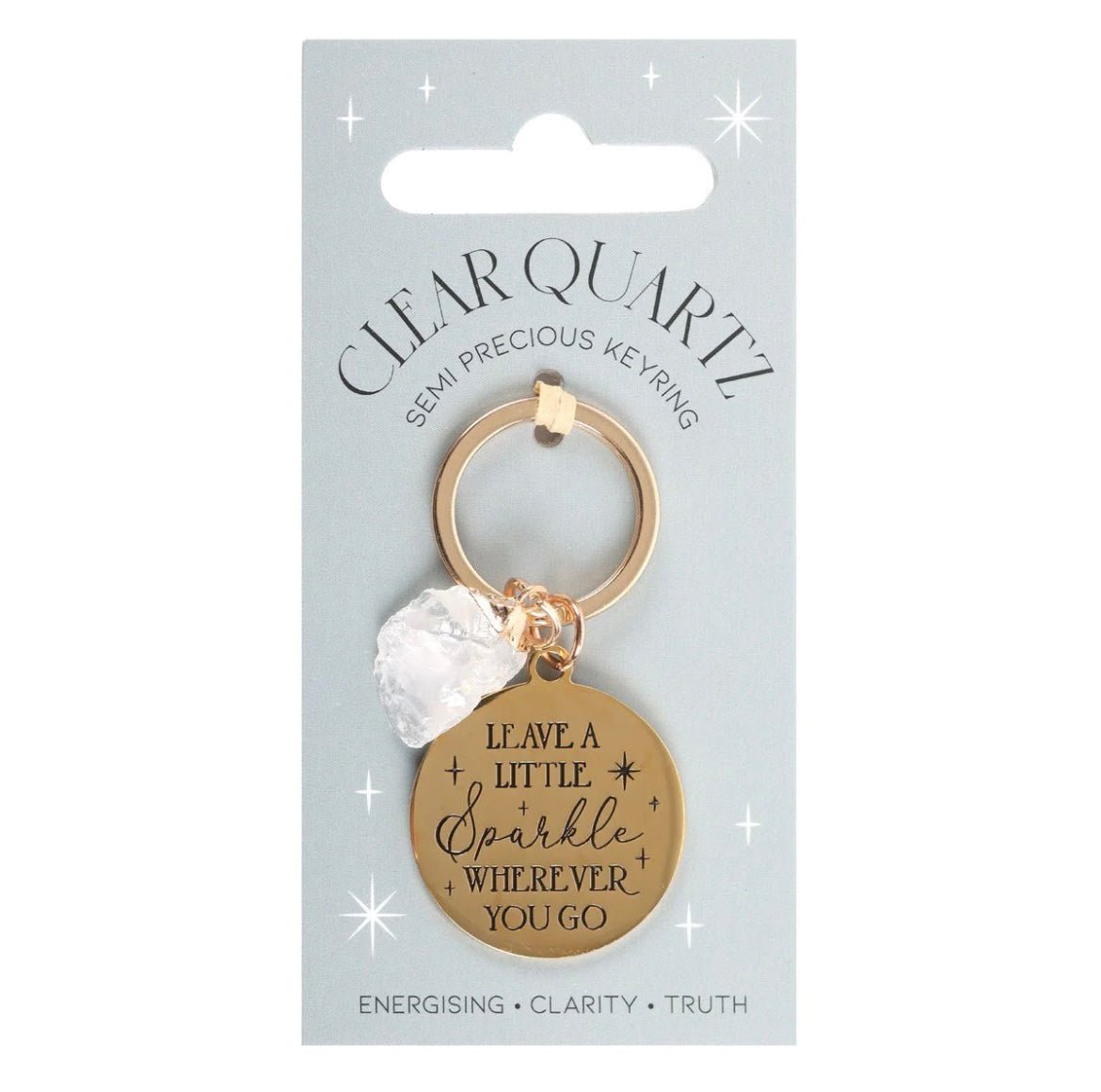 Clear Quartz Keyring - Shiny Crystals