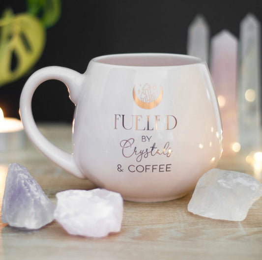 Crystals and Coffee Rounded Mug - Shiny Crystals