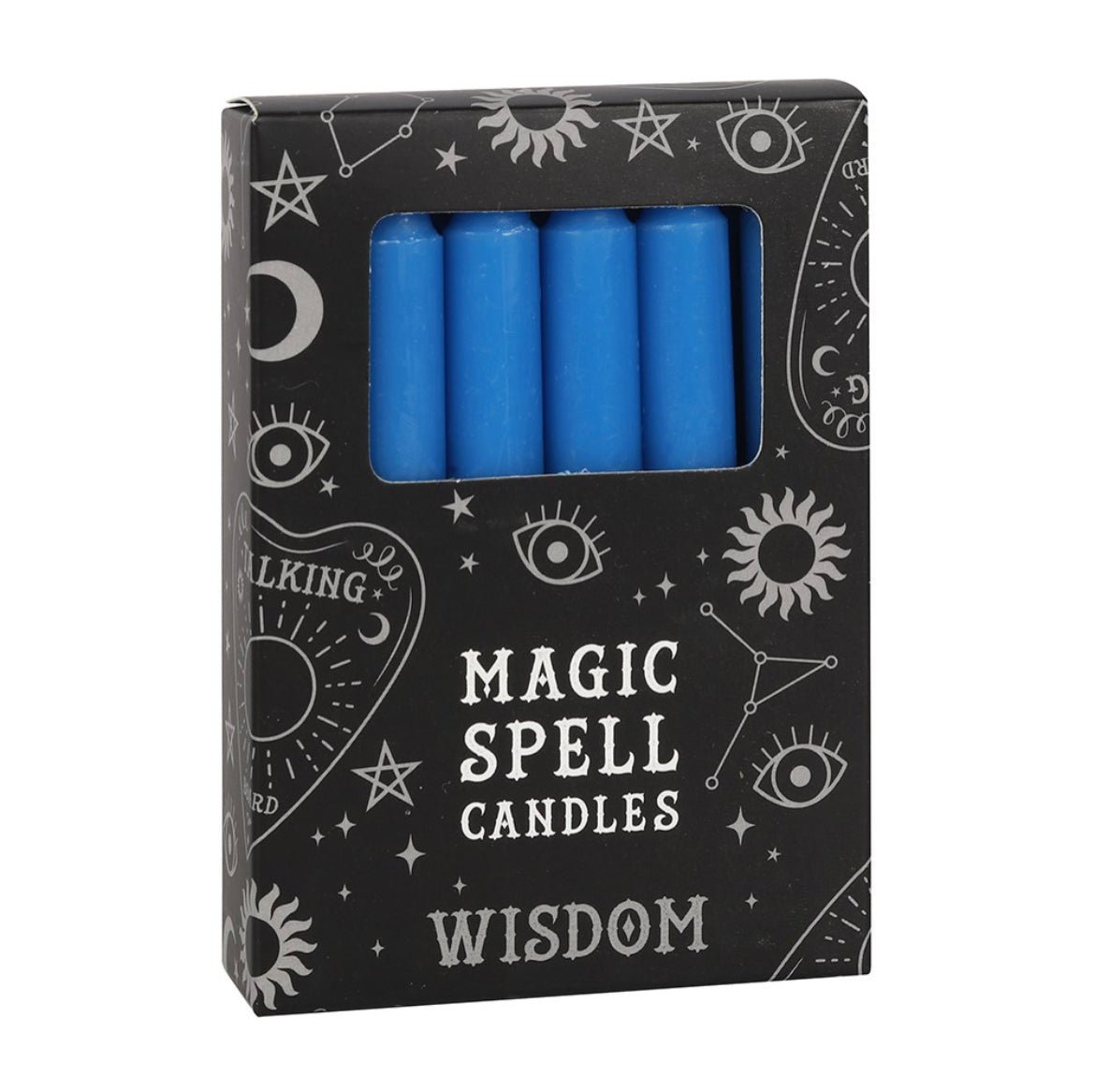 Dark Blue Wisdom Spell Candle in - Shiny Crystals